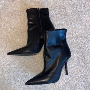 Zara basic black leather heels